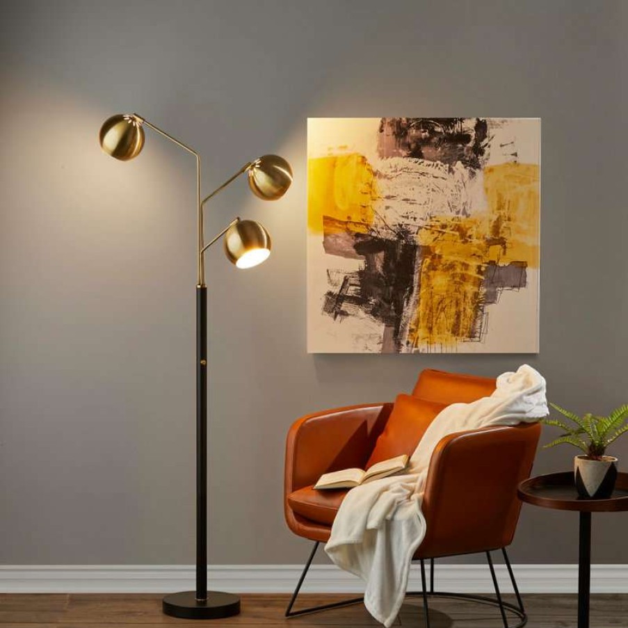 Lamps * | Deals Adesso Emerson Tree Lamp- Antique Brass