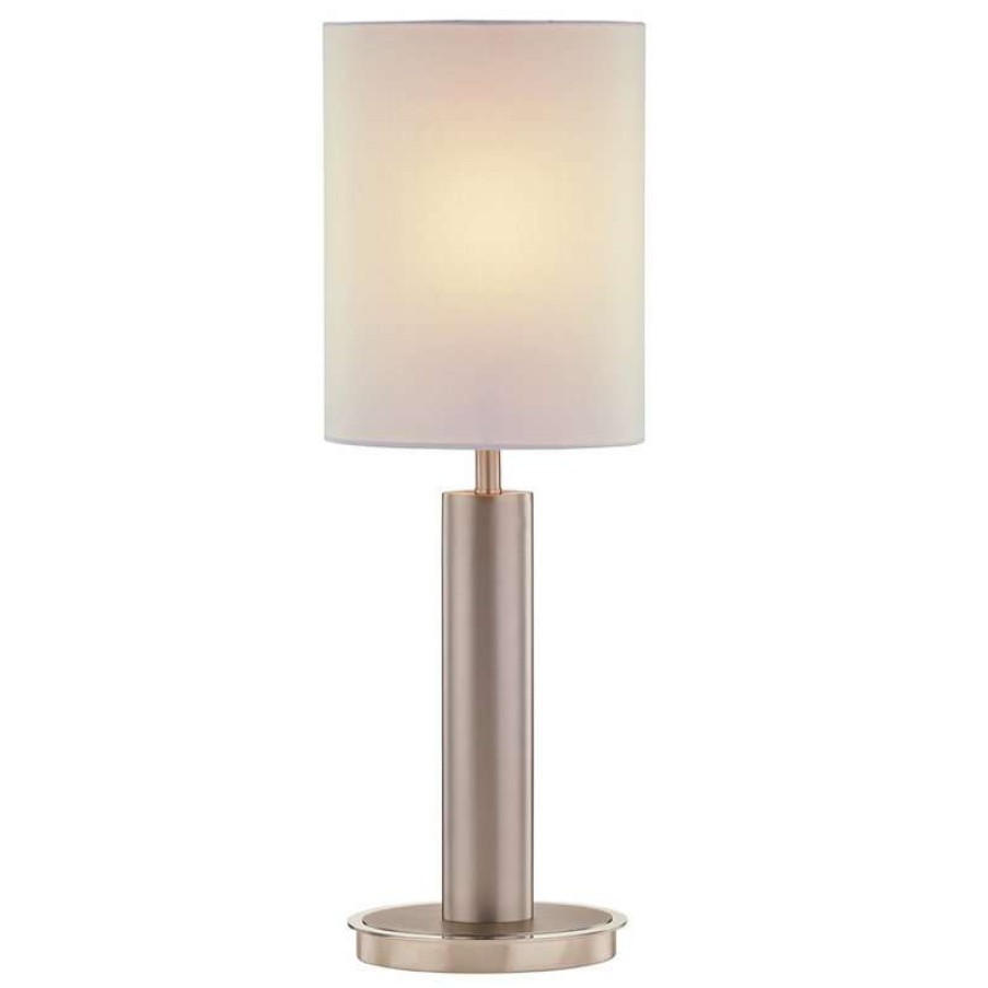 Lamps * | New Artiva Usa Catriona 27 Modern Slim Oval Led Touch Table Lamp, Satin Nickel