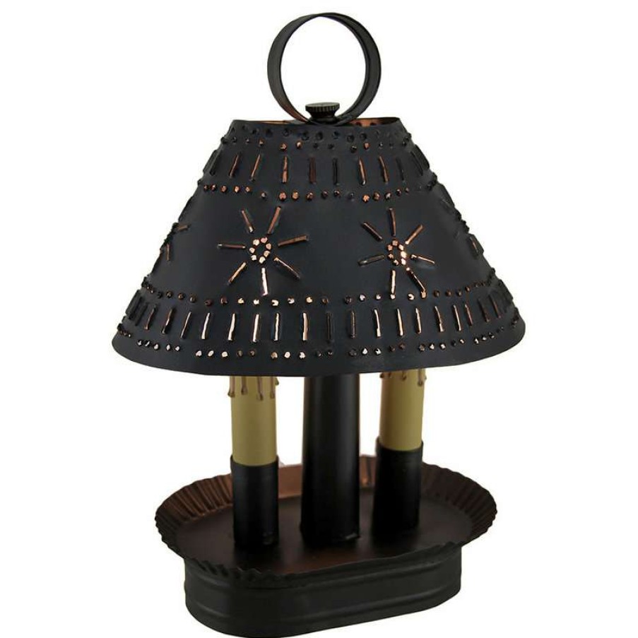 Lamps * | Best Sale Irvin'S Country Tinware Grandma'S Accent Light, Smokey Black