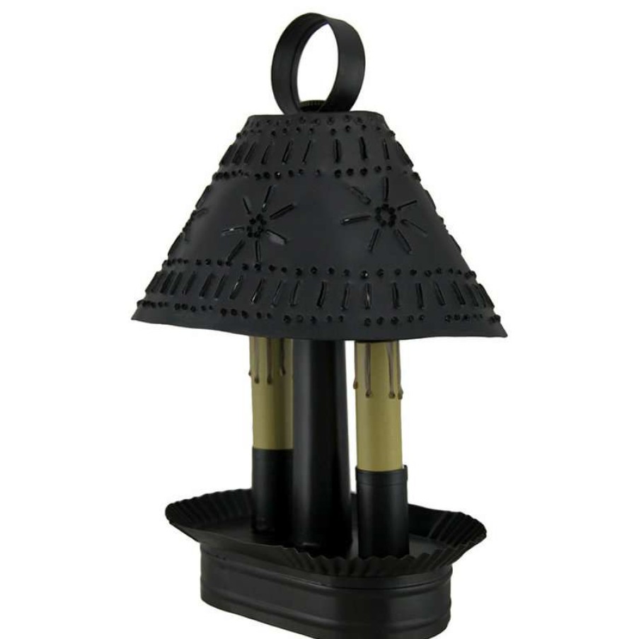 Lamps * | Best Sale Irvin'S Country Tinware Grandma'S Accent Light, Smokey Black