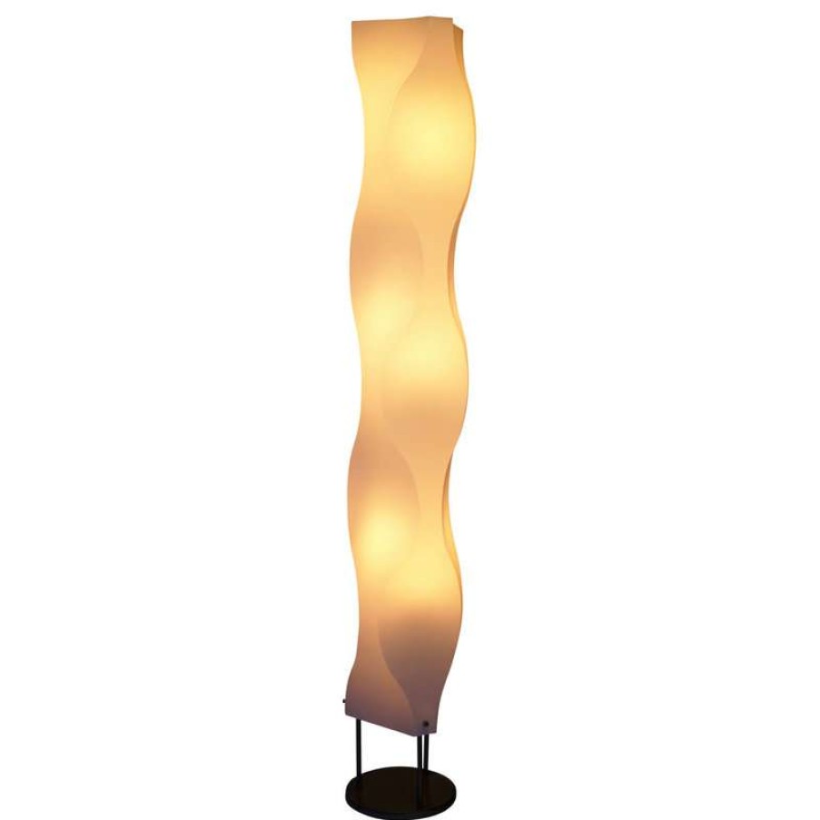 Lamps * | Best Deal California Lighting Llc White Wavy Lamp Tower