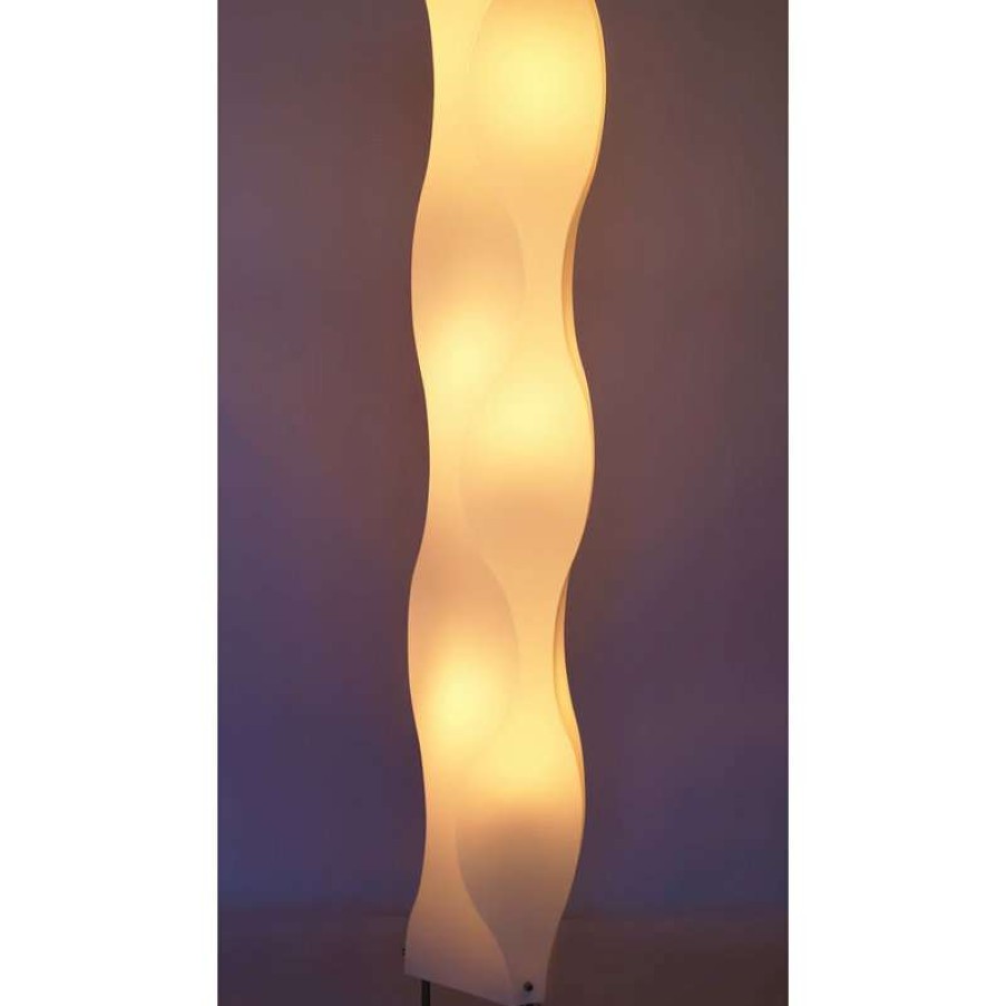 Lamps * | Best Deal California Lighting Llc White Wavy Lamp Tower