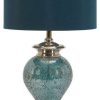 Lamps * | Best Pirce Urban Designs, Casa Cortes Handcrafted Metal Mosaic Blue Table Lamp