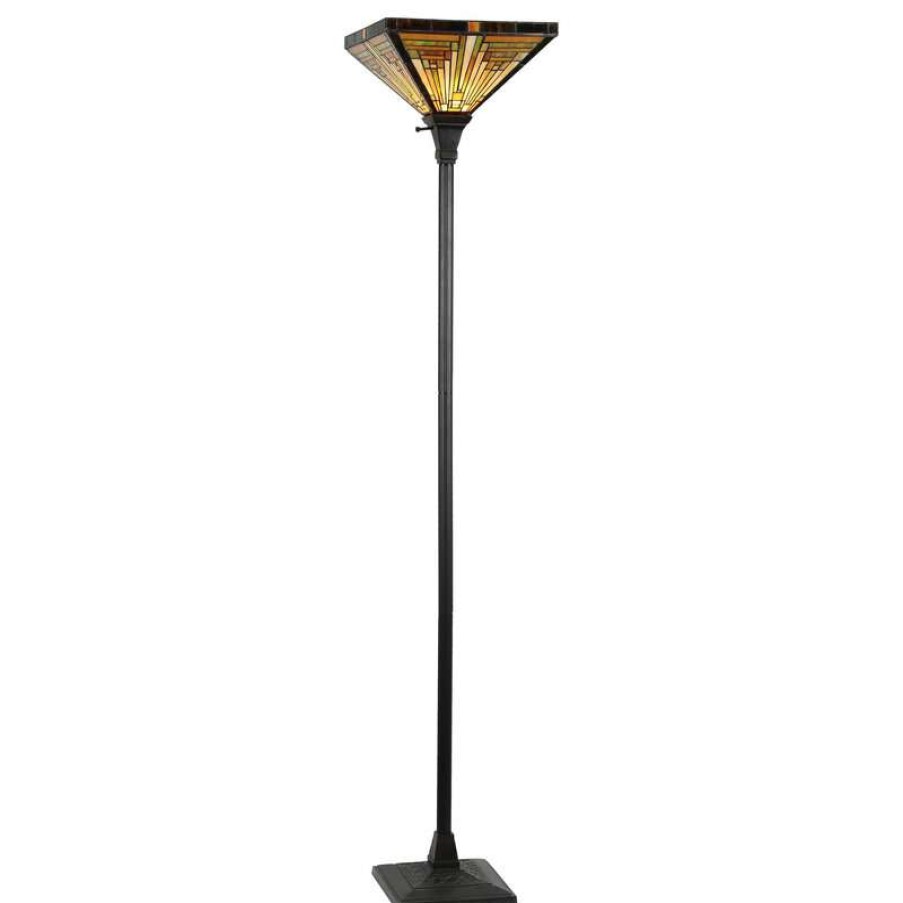 Lamps * | Outlet Chloe Lighting, Inc. Innes 1-Light Mission Torchiere Floor Lamp