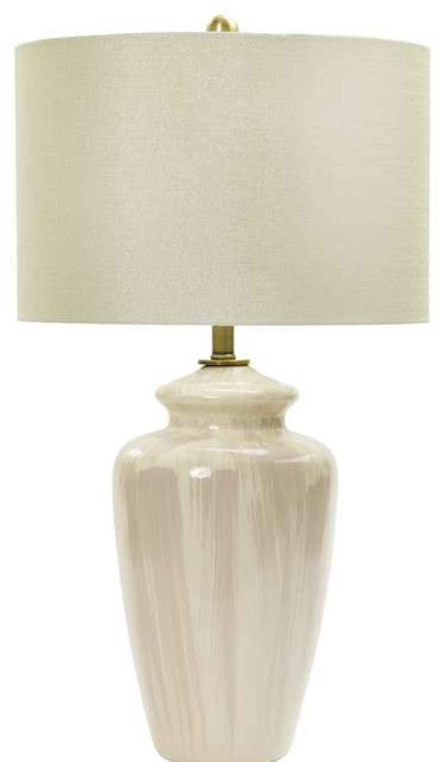 Lamps * | Cheapest Fangio Lighting 28 Ceramic Table Lamp, Rustic Eggshell Crackle