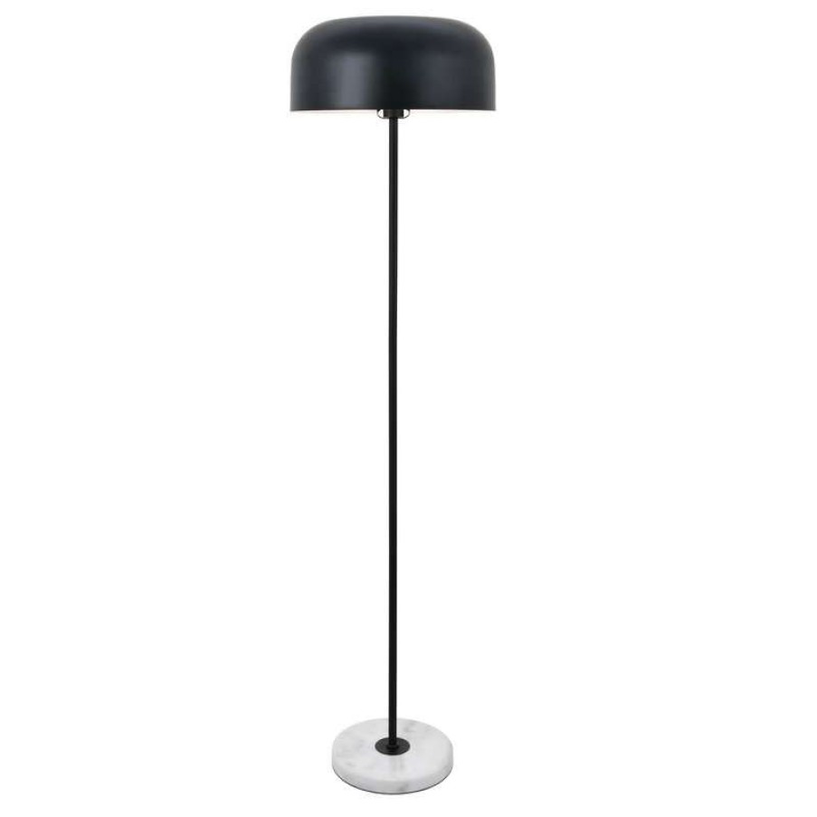 Lamps * | Cheapest Elegant Furniture & Lighting Exemplar 1 Light Black Floor Lamp