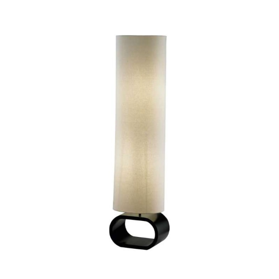 Lamps * | Brand New Adesso Harmony Floor Lamp, White, Burlap And Black