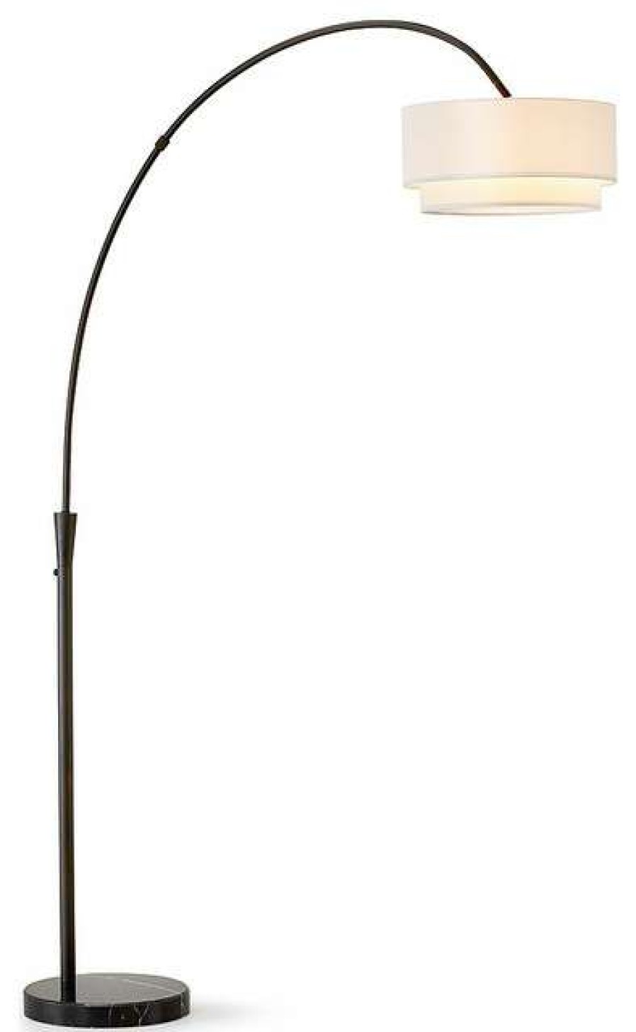 Lamps * | Cheapest Homeglam Elan Arch Floor Lamp, Dark Bronze/White