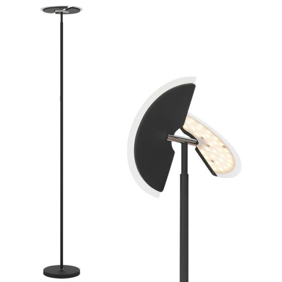 Lamps * | Budget Starry Sky Trading Inc Led Floor Lamp Dimmable Uplight Tall Standing Torchiere Lamp Black Finish