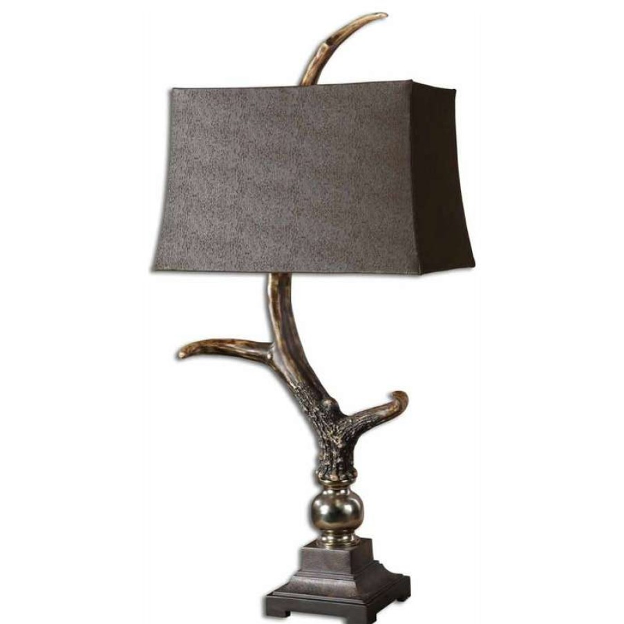 Lamps * | Top 10 Uttermost Stag Horn Dark Table Lamp