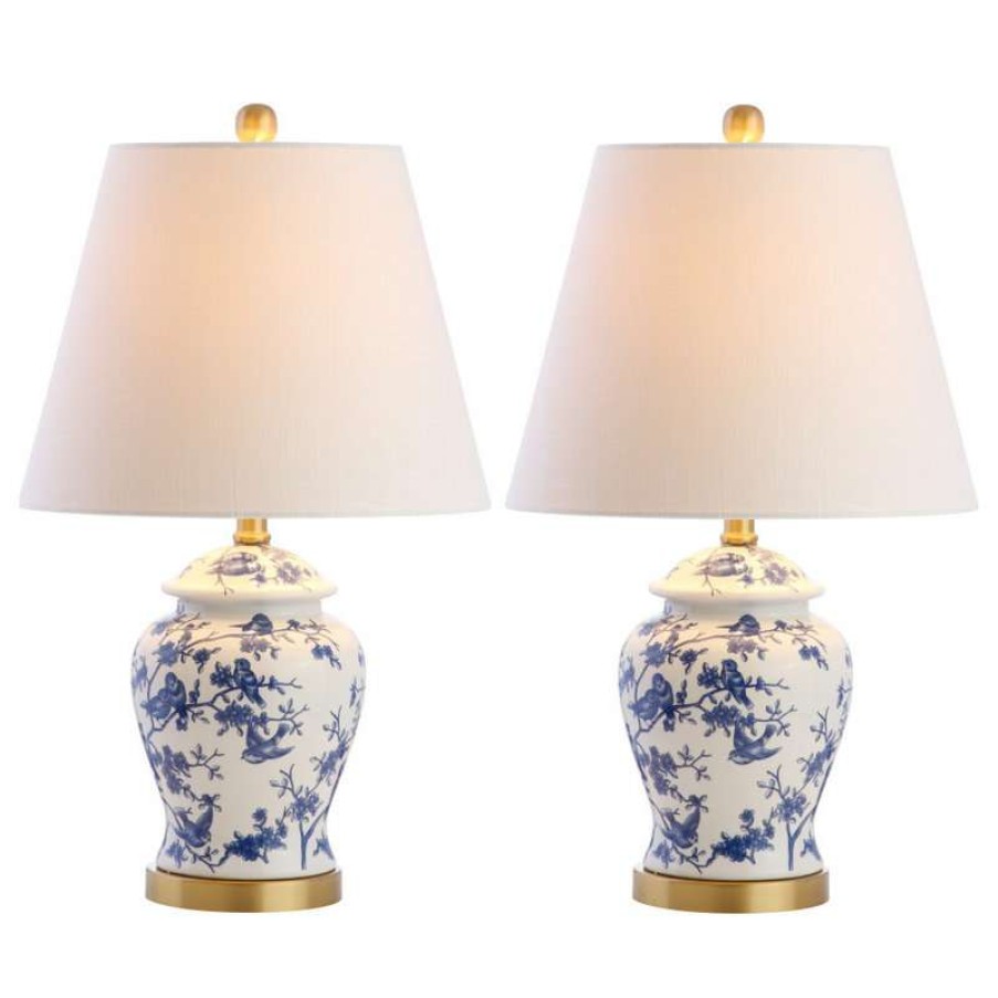 Lamps * | Best Deal Jonathan Y Penelope 22 Chinoiserie Table Lamp, Blue And White, Set Of 2