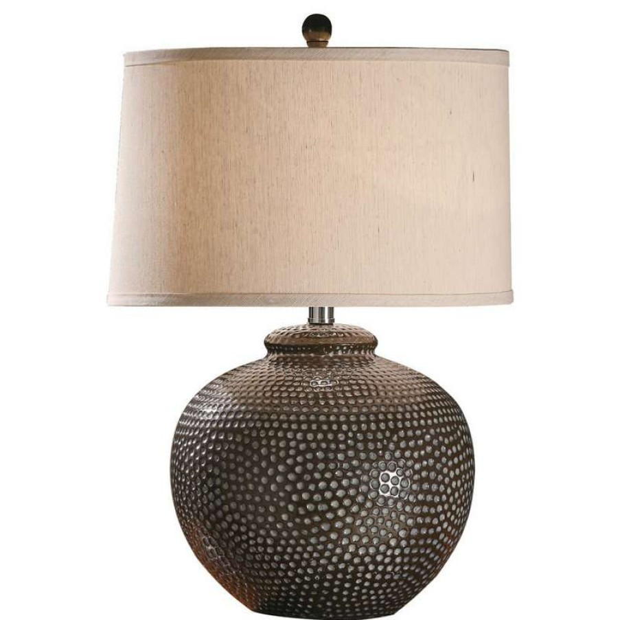 Lamps * | Best Pirce Crestview Collection Hammered Ceramic Pot Table Lamp