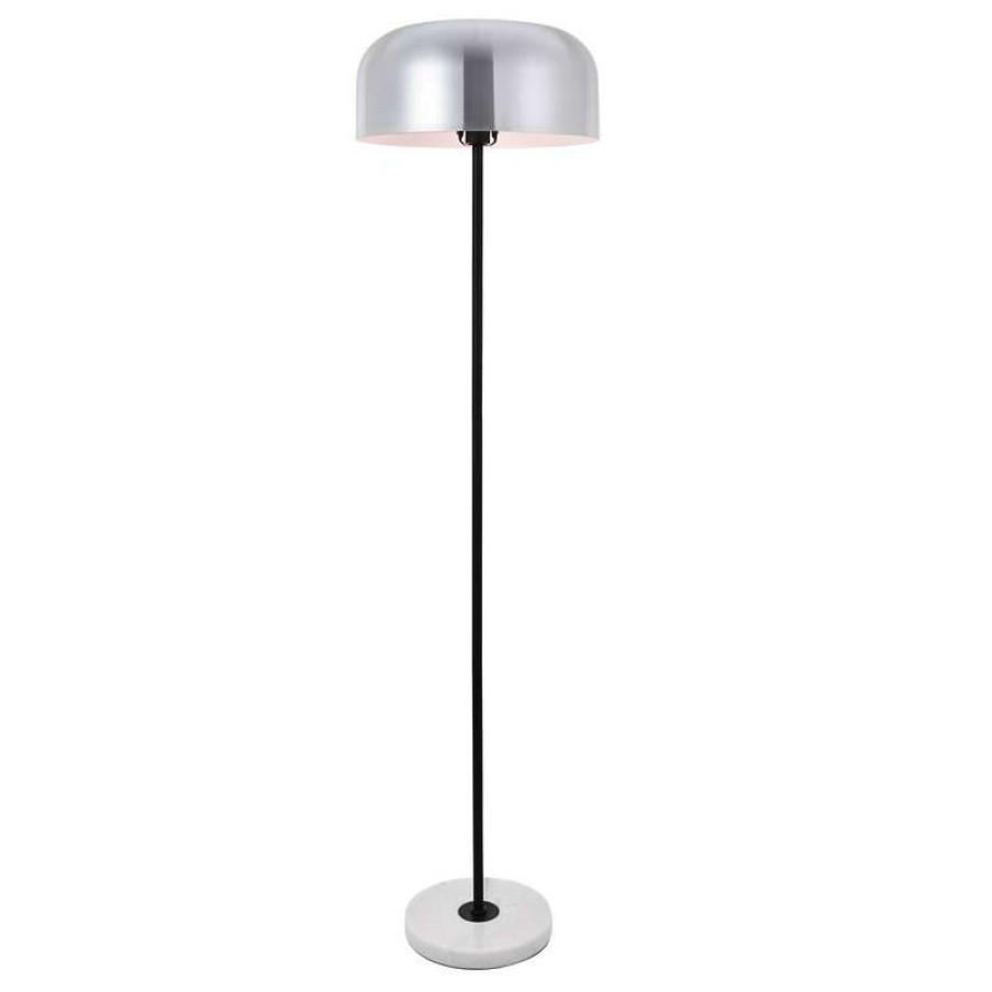 Lamps * | Wholesale Elegant Furniture & Lighting Exemplar 1 Light Brushed Nickel Floor Lamp