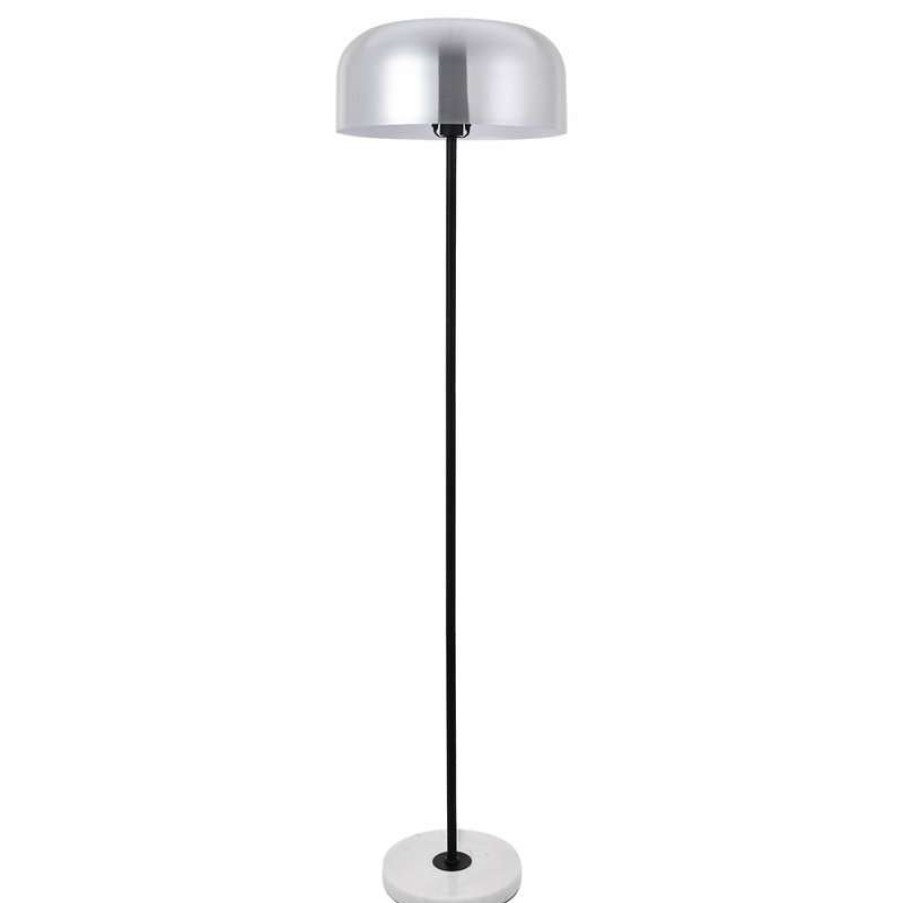 Lamps * | Wholesale Elegant Furniture & Lighting Exemplar 1 Light Brushed Nickel Floor Lamp