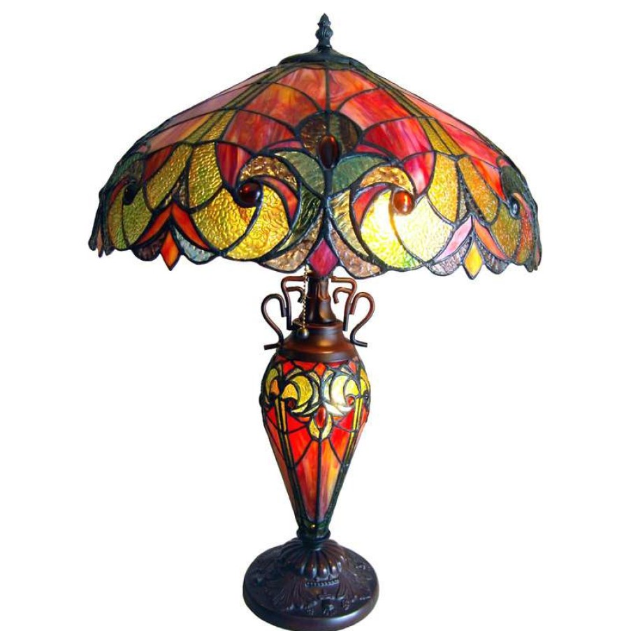 Lamps * | Outlet Chloe Lighting, Inc. Liaison 3-Light Victorian Double Lit Table Lamp