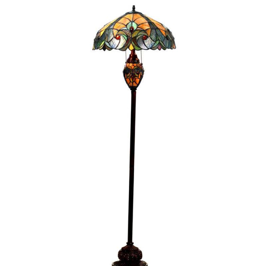 Lamps * | Hot Sale Chloe Lighting, Inc. Liaison 3-Light Victorian Double Lit Floor Lamp