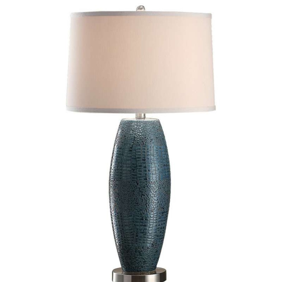 Lamps * | Discount Crestview Collection Melrose Blue Table Lamp