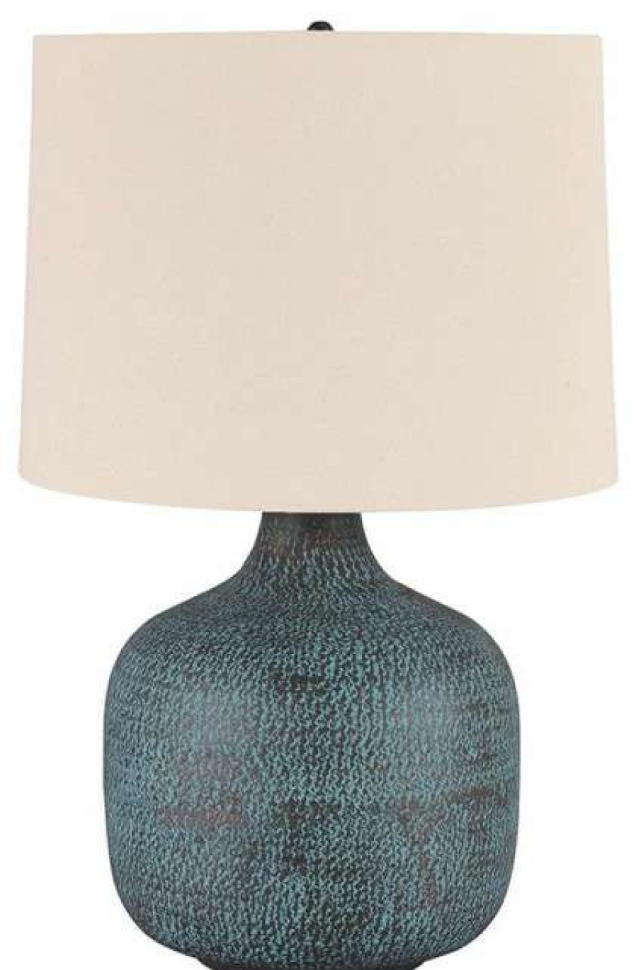 Lamps * | Top 10 Ashley Furniture Industries Ashley Furniture Malthace Metal Table Lamp In Patina