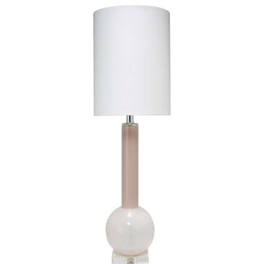 Lamps * | Deals Jamie Young Company Coastal Style Pink Glass Studio Table Lamp