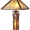 Lamps * | Deals Chloe Lighting, Inc. Chloe Lighting Zella Mission 3 Light Double Lit Wooden Table Lamp