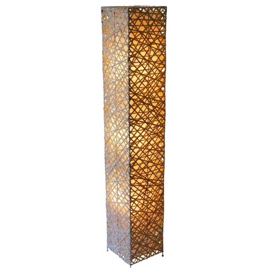 Lamps * | Best Sale California Lighting Llc Handmade Modern Bamboo Rectangle Floor Lamp