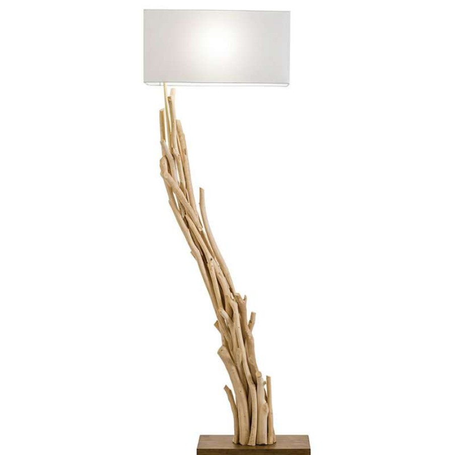 Lamps * | Outlet Vandue Corporation Modern Home Angled Driftwood Nautical Wooden Floor Lamp