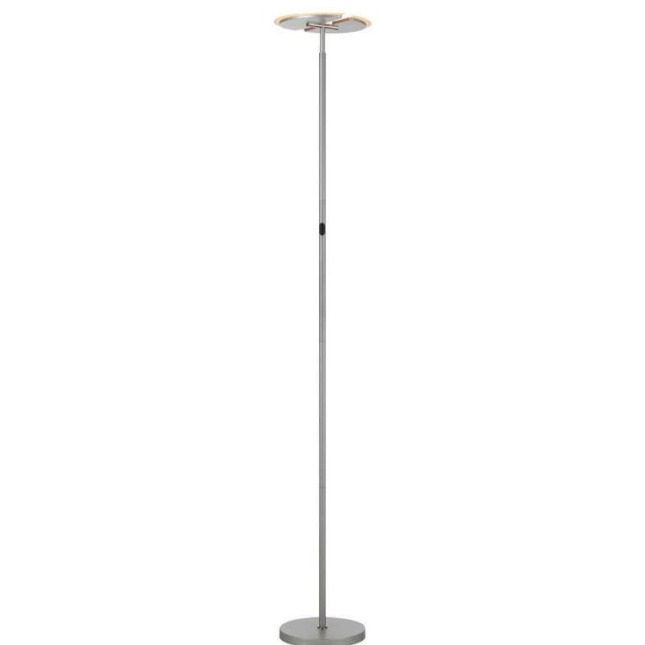 Lamps * | Cheapest Starry Sky Trading Inc Led Floor Lamp Dimmable Uplight Tall Standing Torchiere Lamp Silver Finish