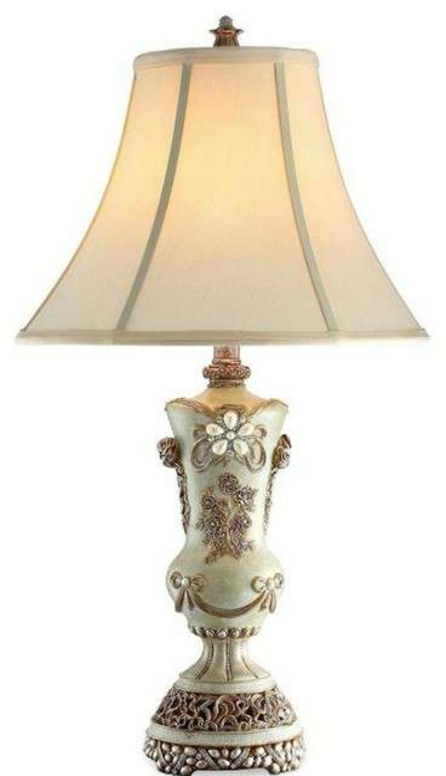 Lamps * | Budget Ok Lighting Vintage Rose Table Lamp