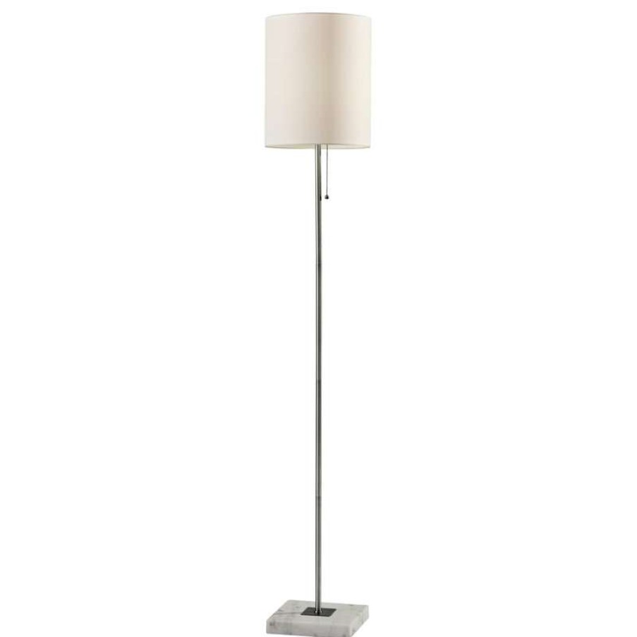 Lamps * | Best Reviews Of Adesso Fiona Floor Lamp- Steel