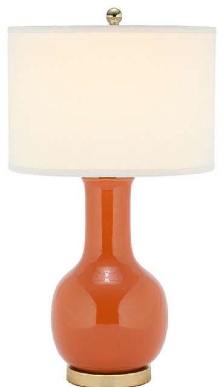 Lamps * | New Safavieh White Ceramic Paris Lamp, Orange