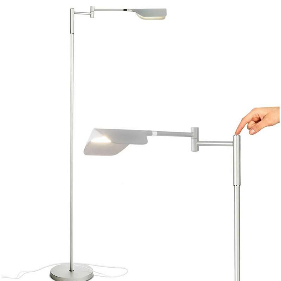 Lamps * | Brand New Brightech Leaf Adjustable Pharmacy Led Floor Lamp For Reading & Crafts, Platin