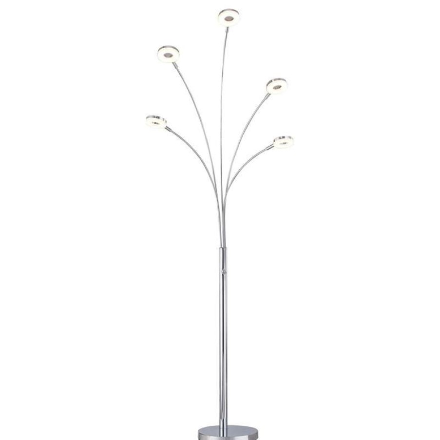 Lamps * | Best Pirce Artiva Led 5-Arched Floor Lamp With Dimmer, 73