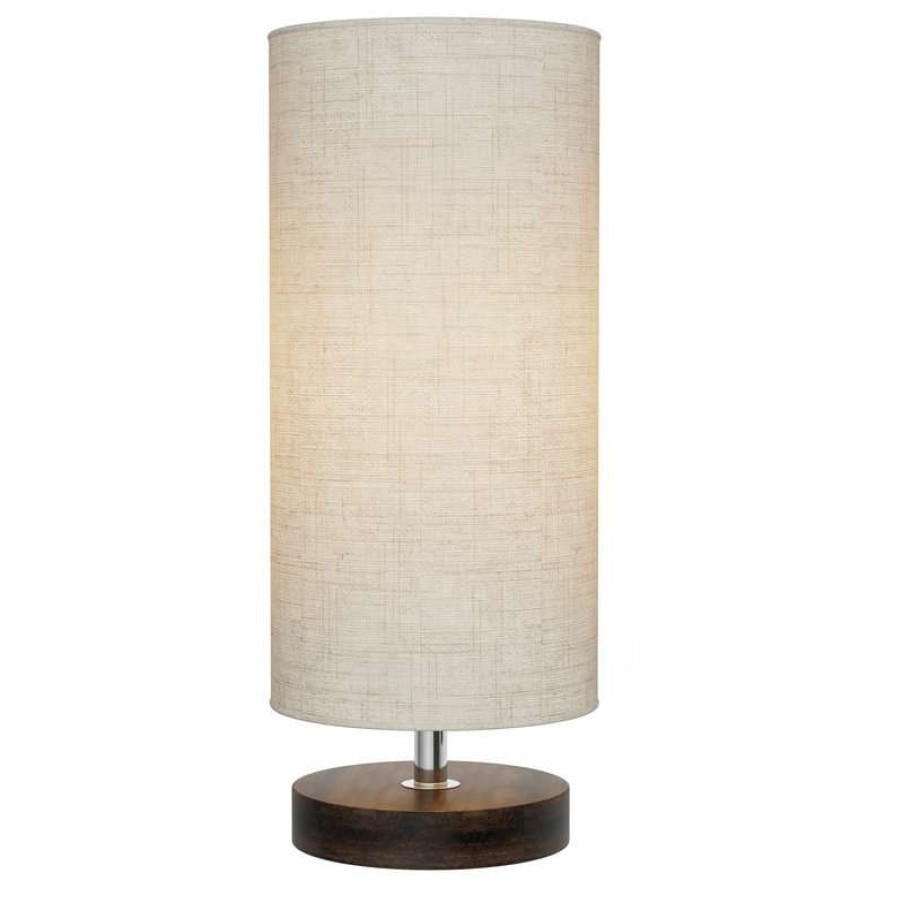 Lamps * | Hot Sale Lavish Home Cylinder Lamp With Adjustable Wood Base