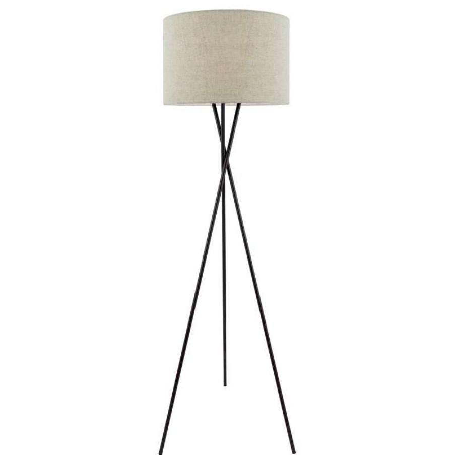 Lamps * | Brand New Kira Home Sadie 60 Tripod Led Floor Lamp, 9W Bulb (/), Honey Beige Drum Shade