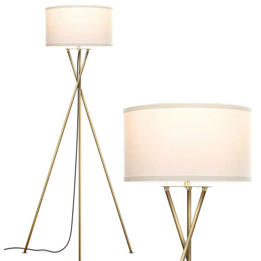 Lamps * | Hot Sale Brightech Jaxon Tripod Led Floor Lamp Mid Century Modern, Living Room Standing