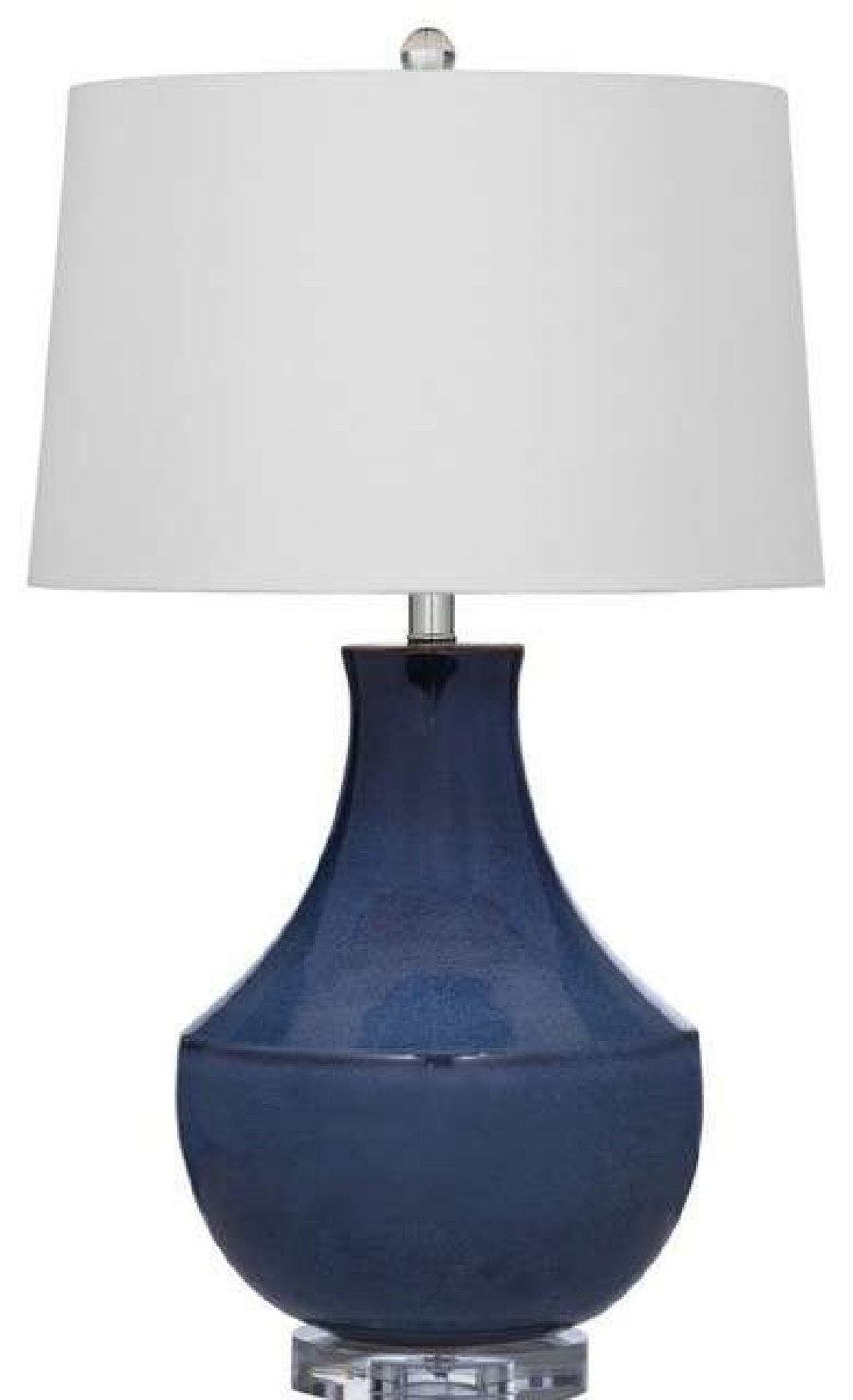 Lamps * | Best Sale Bassett Mirror Co. Bassett Mirror Kinney Table Lamp In Blue Finish L3285Tec