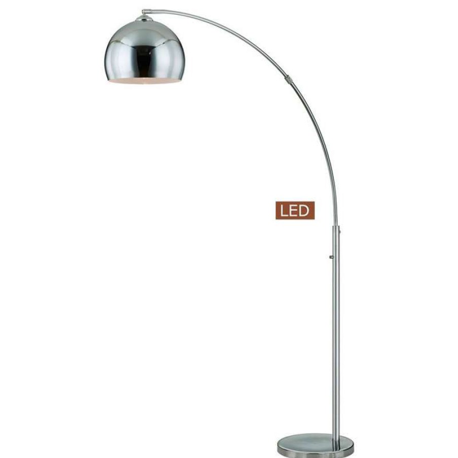 Lamps * | Wholesale Artiva Alrigo 80 Led Arched Floor Lamp With Dimmer, Chrome