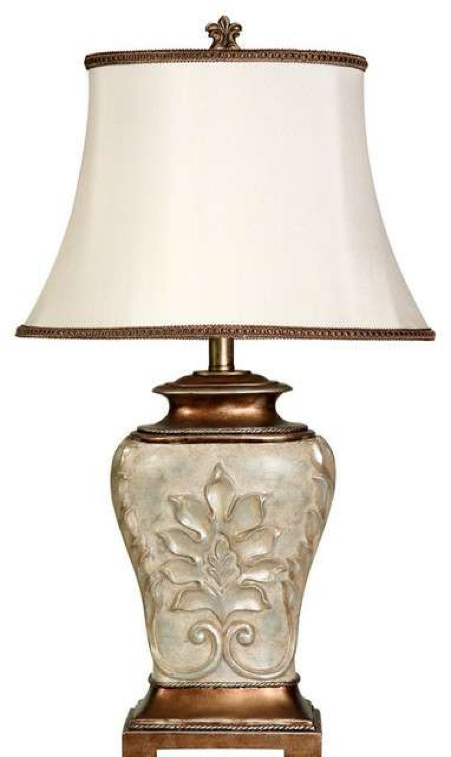 Lamps * | Coupon Stylecraft Home Collection Magonia Table Lamp With Golden Accents And Round Bell Trimmed Shade