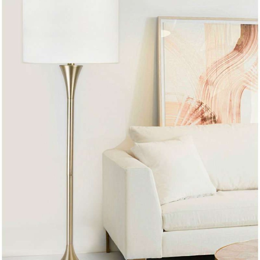 Lamps * | Best Sale Lumisource 65 Plated Gold Metal Floor Lamp