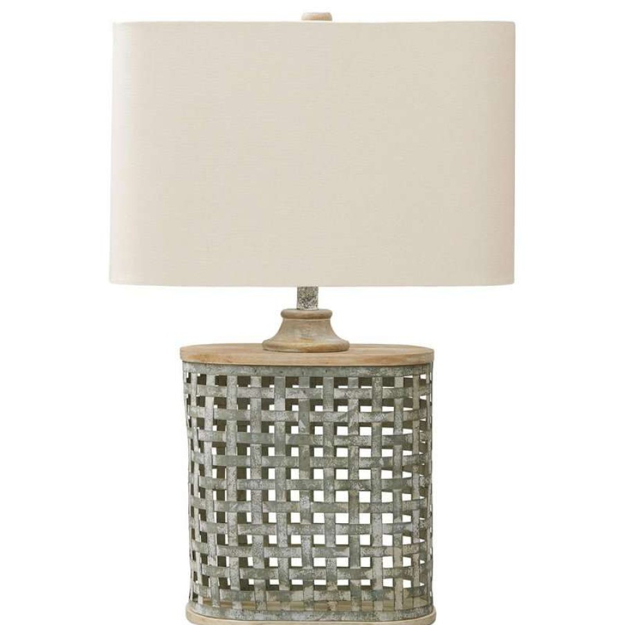 Lamps * | Buy Ashley Furniture Industries Deondra Gray Metal Table Lamp