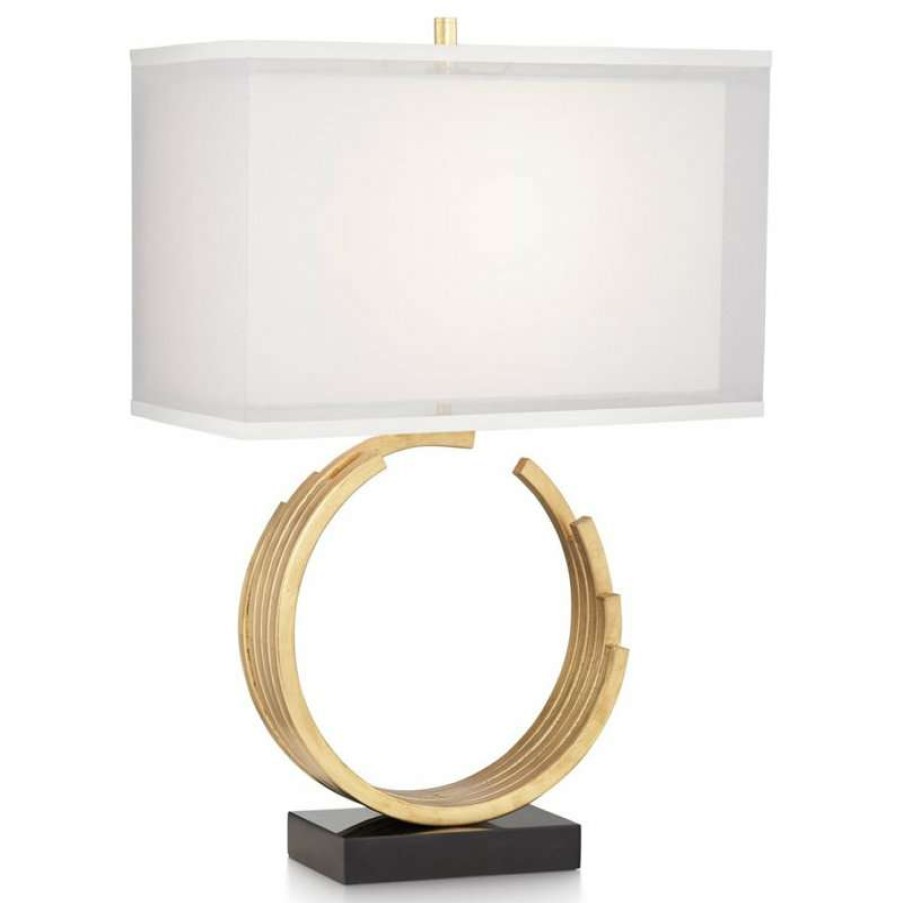 Lamps * | Best Reviews Of Pacific Coast Lighting Riley Gold Leaf Table Lamp