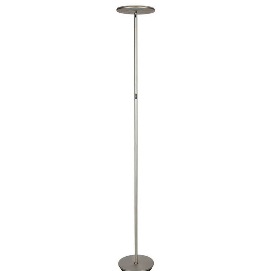 Lamps * | Best Deal Anzy Bright Sky Led Torchiere Floor Lamp, Brushed Nikel