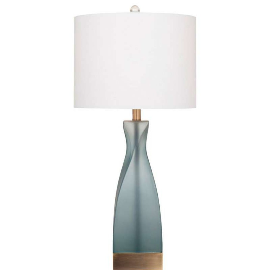 Lamps * | Flash Sale Bassett Mirror Co. Bassett Mirror Anthea Table Lamp In Frosted Blue Finish L3426Tec