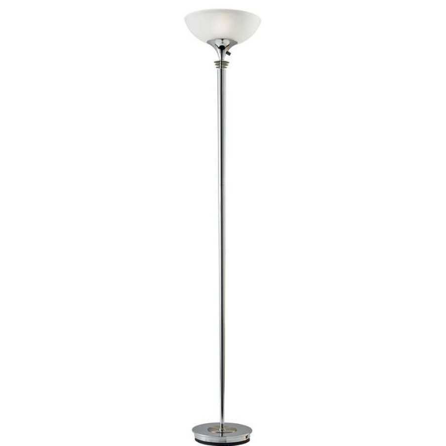 Lamps * | Discount Adesso Metropolis Floor Lamp, Chrome