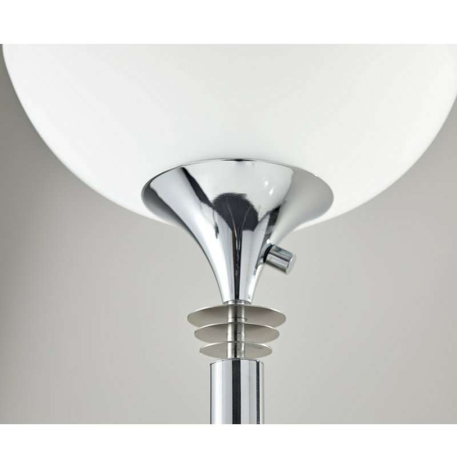 Lamps * | Discount Adesso Metropolis Floor Lamp, Chrome