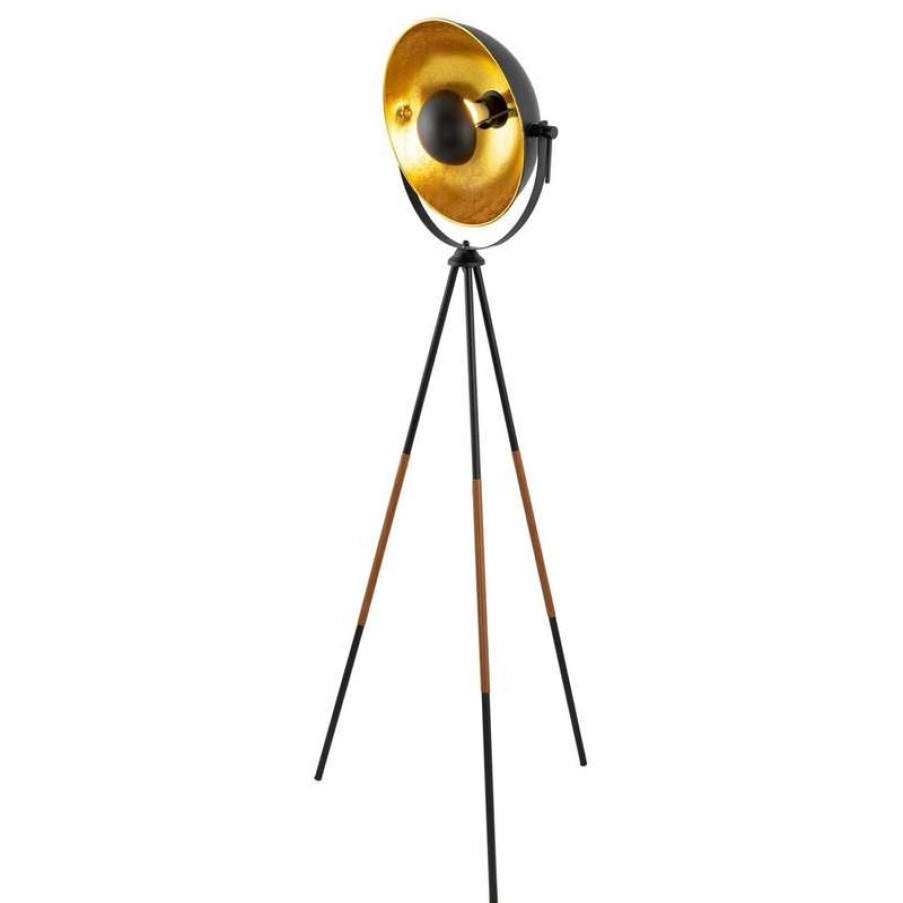 Lamps * | New Kira Home Sulis 58 Tripod Led Floor Lamp, 9W Bulb (/), Leather Accent Legs