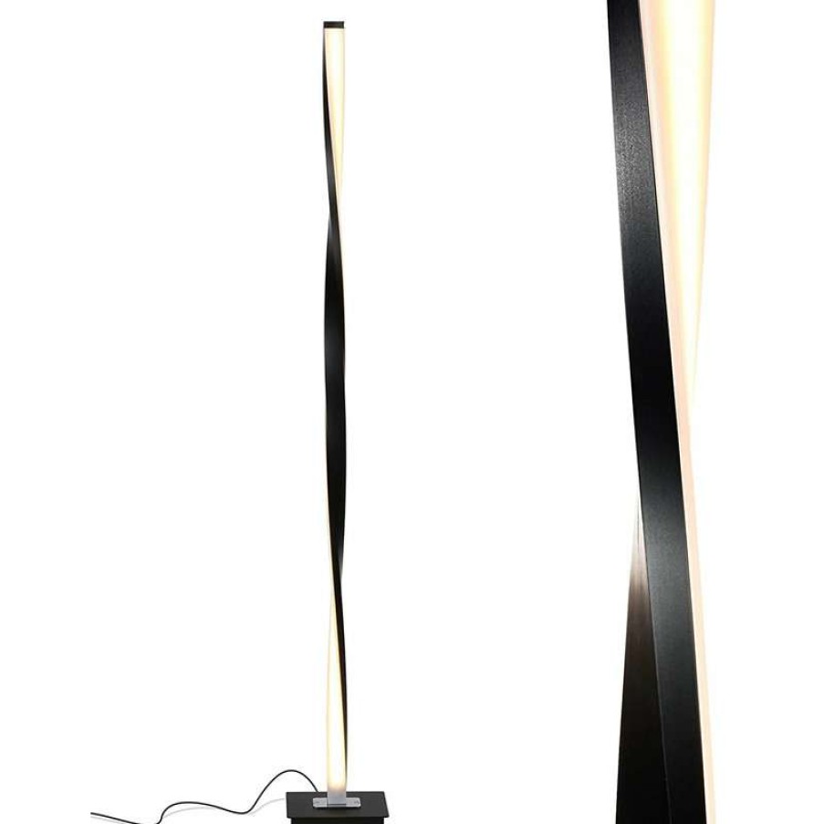 Lamps * | Outlet Brightech Helix Modern Led Floor Lamp For Living Room Bright Lighting, Black