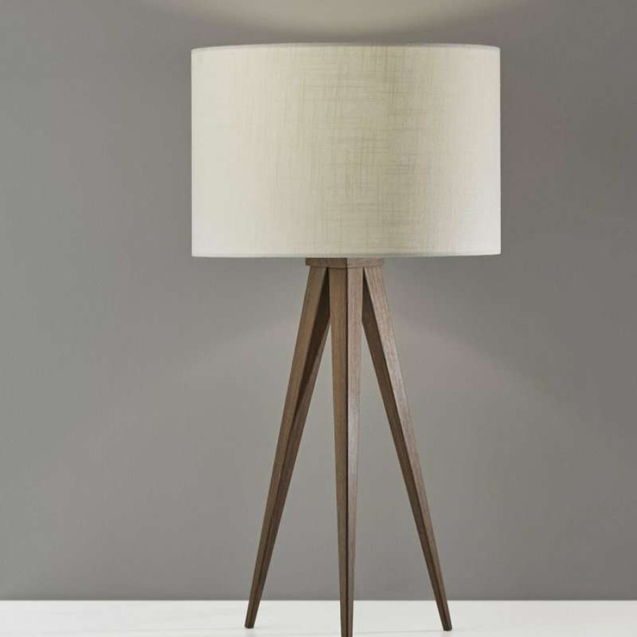 Lamps * | Best Deal Homeroots 13.75 X9.5 X26.25 Walnut Metal Table Lamp