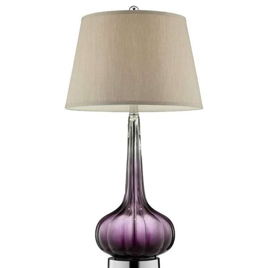 Lamps * | Deals Ok Lighting 30 H Mulberry Glass Table Lamp