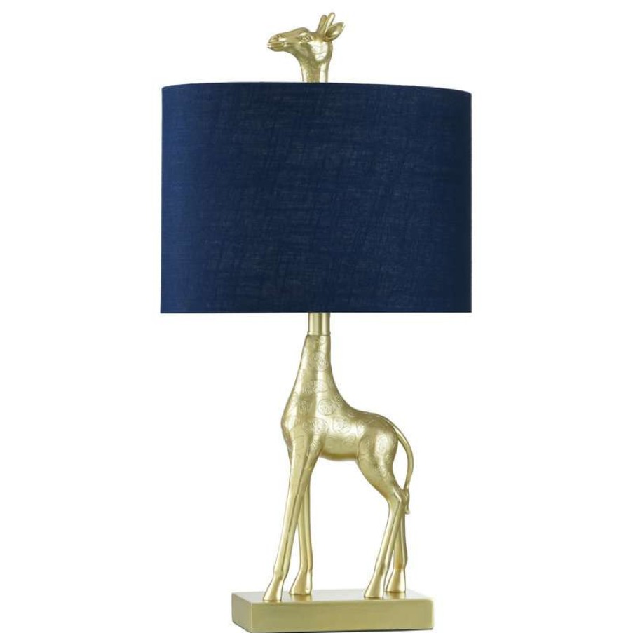 Lamps * | Wholesale Stylecraft Home Collection Golden Giraffe Table Lamp, Solid Gold, Navy Blue